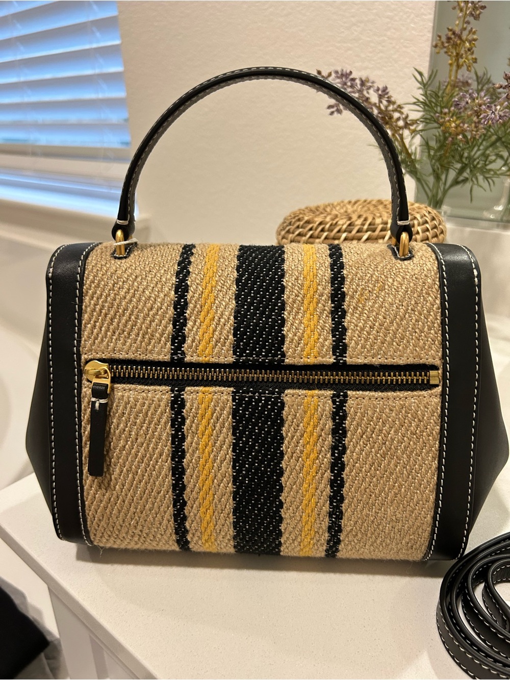 Tory Burch Juliette French Linen Top Handle Crossbody Bag NWT - Picture 4 of 6